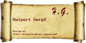 Halpert Gergő névjegykártya